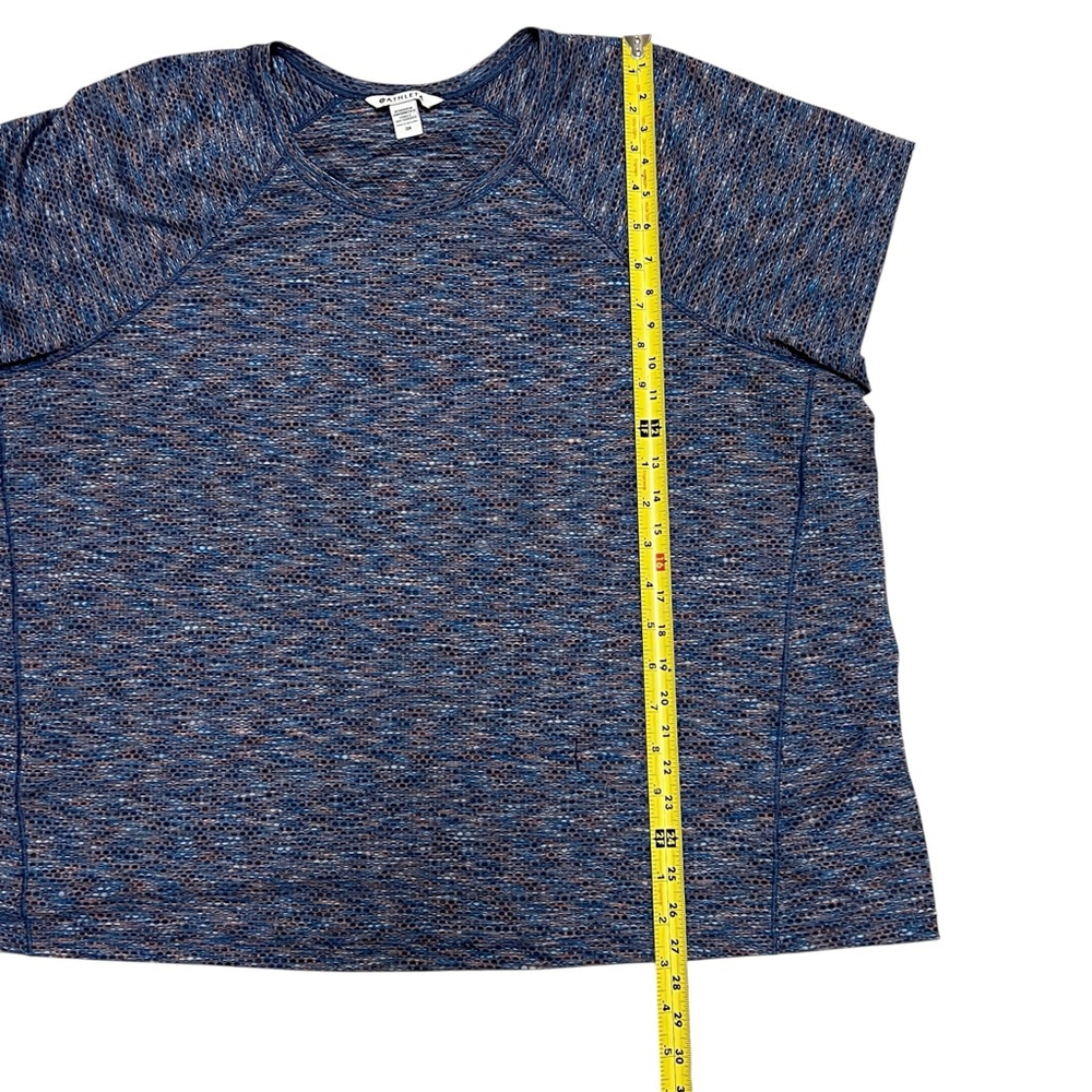 Athleta Women’s 3X Short Sleeve Raglan Active Top Blue Multicolor Textured - Picture 3 of 7
